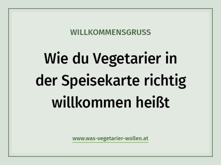 Kennzeichnung Vegetarischer Speisen In Der Speisekarte